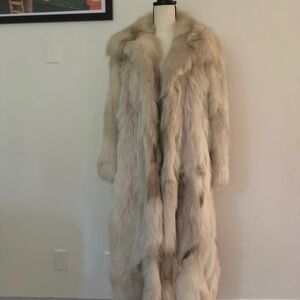 Real cream fox fur coat